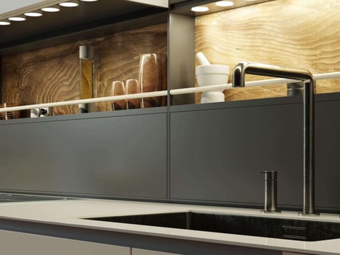 HPL Schichtstoffplatte verwendet als Küchenrückwand, elegant und funktional