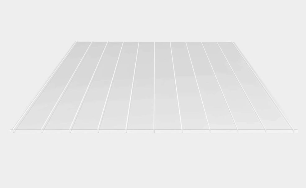 Transparente Hohlkammerplatten, ideal für lichtdurchlässige Dacheindeckungen, Perspektive von unten