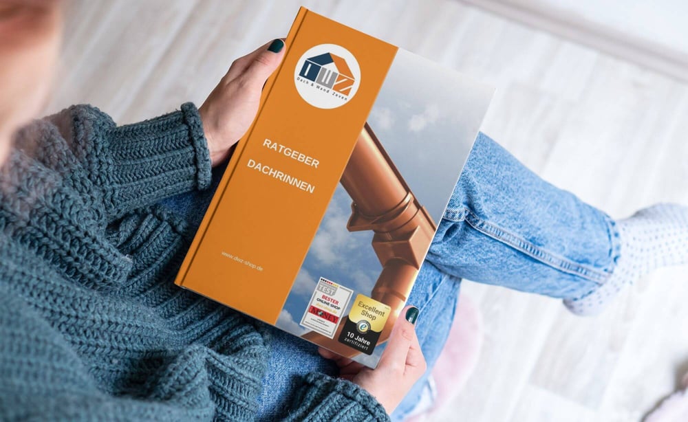 Kostenloser Dachrinnen-Ratgeber: Materialien und Montage-Tipps als PDF
