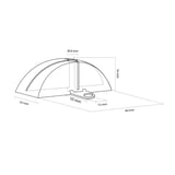 Abstandhalter Profil 76/18 Welle, technische Zeichnung mit Massen 40x23x16 mm und Bohrung 8 mm