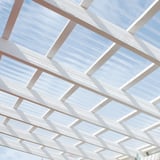 Verlegte Acrylglas Wellplatten 76/18 klar 3,00 mm als Terrassenueberdachung von unten