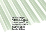 Acrylglas Wellplatte | 76/18 | 3,00 mm | Opal Weiß | Temperaturreduzierend | 3,00 m