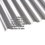 Acrylglas Wellplatte | 76/18 | 3,00 mm | Graphit | Wabenstruktur | 3,00 m