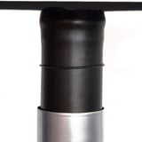 Adapterring aus schwarzem Gummi, 2,5 mm stark, montiert zwischen Fallrohr und Zinkfallrohr