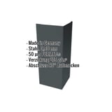 Außenecke aus Stahl, Anthrazitgrau RAL 7016, 0,50 mm, PURMAT® beschichtet, mit eingeblendeten Eckdaten
