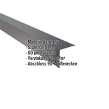 Außenecke Stahl 0,75 mm Anthrazitgrau mit Puramid Beschichtung, Eckdaten eingeblendet