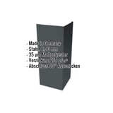 Außenecke Stahl Anthrazitgrau, 0,50 mm, 35 µm Mattpolyester, mit eingeblendeten Eckdaten