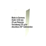Außenecke Stahl Grauweiß RAL 9002, 0,50 mm, mit eingeblendeten Eckdaten