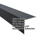 Außenecke aus Stahl, Anthrazitgrau RAL 7016, 0,50 mm, mit eingeblendeten Eckdaten
