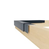 Außenecke CUBE anthrazitgrau auf Holzkante montiert, Seitenansicht