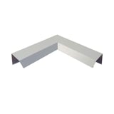 Außenecke ISOS aus weißaluminiumfarbenem Aluminium, 1,50 mm stark, von unten