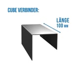 Dachrandprofil Verbinder CUBE, anthrazitgrau, mit eingeblendeter Laengenangabe 100 mm als Infografik