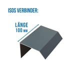 Dachrandprofil Verbinder ISOS, Aluminium 1,50 mm, Anthrazitgrau RAL 7016, mit Längenangabe 100 mm