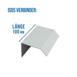 Dachrandprofil Verbinder ISOS, 1,50 mm, Weißaluminium RAL 9006, mit Laengenangabe 100 mm