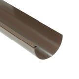 Dachrinne aus braunem PVC, halbrunde Form, Hauptansicht