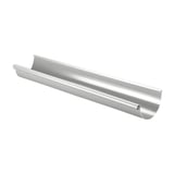 Dachrinne aus Stahl, weißaluminium (RAL 9006), halbrunde Form mit Wulst, 50 µm Polyurethan Beschichtung