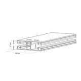 Technische Zeichnung des DUO Mittelprofils 10 mm aus Aluminium mit Massangaben 60x27 mm