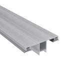 DUO Mittelprofil 10 mm aus Aluminium blank, Hauptansicht mit seitlichen Dichtungen