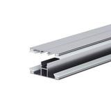 DUO Mittelprofil 16 mm aus Aluminium blank, schraeg von der Seite, mit schwarzen Dichtungen