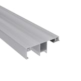 DUO Randprofil aus blankem Aluminium, 10 mm, mit Hohlkammer und seitlichen Befestigungsnuten