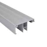 DUO Randprofil 16 mm aus blankem Aluminium, Seitenansicht mit Hohlkammern und Befestigungsnuten
