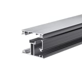 ECO Randprofil 16 mm aus blankem Aluminium, schraeg von unten mit Dichtungen