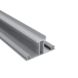 ECO Unterprofil 16 mm aus blankem Aluminium, Seitenansicht mit T-Profil und seitlichen Nuten