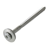 Edelstahlschraube blank mit Unterlegscheibe und Torx-Antrieb, Hauptansicht schraeg von oben
