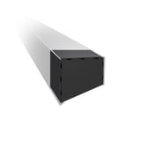 Endkappe CUBE Aluminium Anthrazitgrau RAL 7016 auf einem Kastenprofil, perspektivische Ansicht