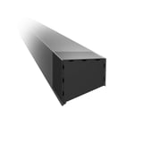 Endkappe CUBE Aluminium Anthrazitgrau RAL 7016 auf einem Kastenprofil, Detailansicht