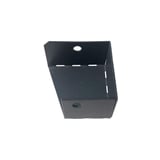 Endkappe CUBE Aluminium Anthrazitgrau RAL 7016, von oben schraeg, mit Bohrungen und Stanzungen