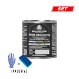 Dachprotect EPDM Aktivierung 250ml Dose mit Handschuhen und Schwamm, Set-Ansicht