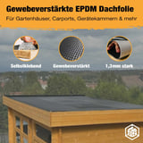 EPDM Dachfolie Easystick | Schwarz | 1,30 mm | Länge 5,00 m x Breite 0,50 m