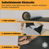 EPDM Dachfolie Easystick | Schwarz | 1,30 mm | Länge 5,00 m x Breite 0,50 m