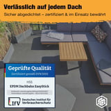 EPDM Dachfolie Easystick | Schwarz | 1,30 mm | Länge 5,00 m x Breite 0,50 m