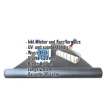 EPDM Dachfolie Sparpaket mit eingeblendeten Eckdaten wie Stärke 1,20 mm und Garantie 20 Jahre