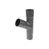 Fallrohrabzweig 60° aus PVC in Graphit, Hauptansicht des T-Stuecks mit seitlichem Abgang
