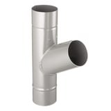 Fallrohrabzweig 60 Grad aus Stahl in Graualuminium (RAL 9007) mit Polyurethan-Beschichtung