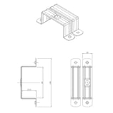 Technische Zeichnung der Fallrohrschelle mit Massangaben von 25, 37,5, 80 und 126 mm