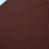 Faserzement Wellplatten Europa Profil 5 rotbraun als Wandverkleidung mit sichtbaren Befestigungen
