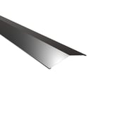 Firstblech flach Tiefschwarz RAL 9005, 0,50 mm Stahl, 150 Grad Winkel