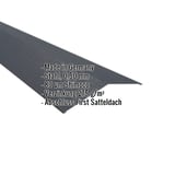 Firstblech flach Anthrazitgrau, 0,50 mm Stahl, Shimoco Beschichtung, mit eingeblendeten Eckdaten