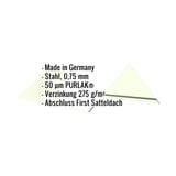 Firstblech flach Stahl Grauweiß (RAL 9002) mit eingeblendeten Eckdaten