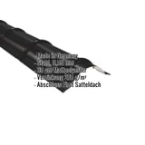 Firstblech halbrund, schwarz, 0,50 mm Stahl mit Mattpolyester, Eckdaten eingeblendet