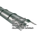 Firstblech halbrund Moosgrün, Stahl 0,50 mm, 60 µm Puramid Beschichtung, mit eingeblendeten Eckdaten