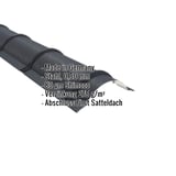 Firstblech halbrund Anthrazitgrau, 0,50 mm Stahl, 80 µm Shimoco, mit eingeblendeten Eckdaten