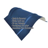 Firstblech halbrund klein Enzianblau RAL 5010, 0,50 mm Stahl, mit eingeblendeten Produktdetails