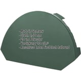 Firstblechendstück groß, moosgrün RAL 6005, Stahl 0,50 mm, mit eingeblendeten Eckdaten