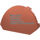 Firstblechendstück klein, kupferbraun RAL 8004, Stahl 0,50 mm, mit eingeblendeten Eckdaten