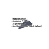 Firstblechendstück Aluminium 0,70 mm Anthrazitgrau mit eingeblendeten Eckdaten
